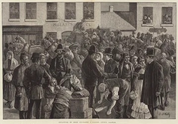 Salida de emigrantes irlandeses en Clifden, Condado de Galway